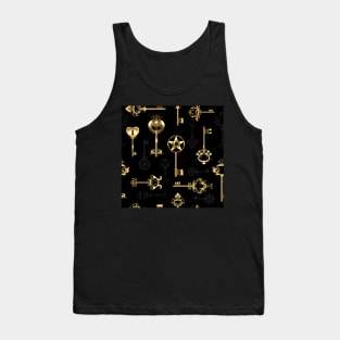 Seamless Pattern with Golden Keys Tank Top